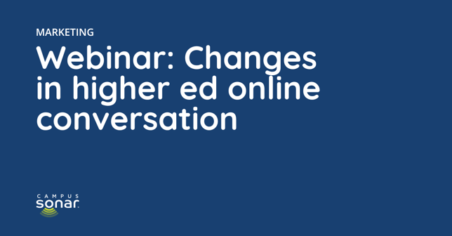 Campus Sonar Insights: Marketing webinar, changes in higher ed online conversation