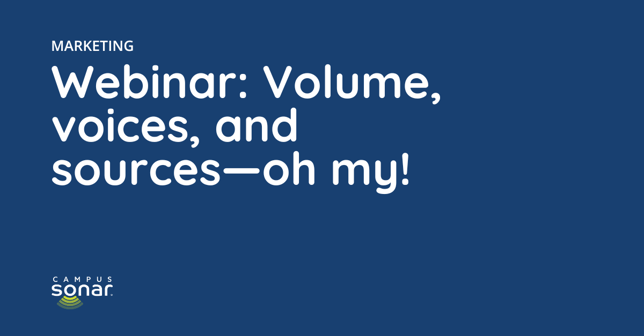 Marketing Webinar: Volume, voices, and sources—oh my!