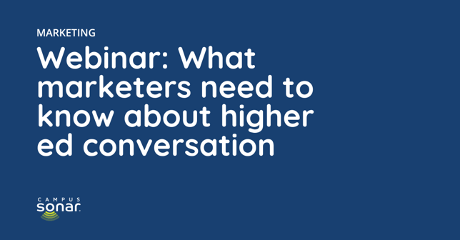 Marketing Webinar: what marketers need to know about higher ed conversation
