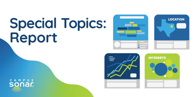 Special Topics: Report from Campus Sonar with four dashboard screens